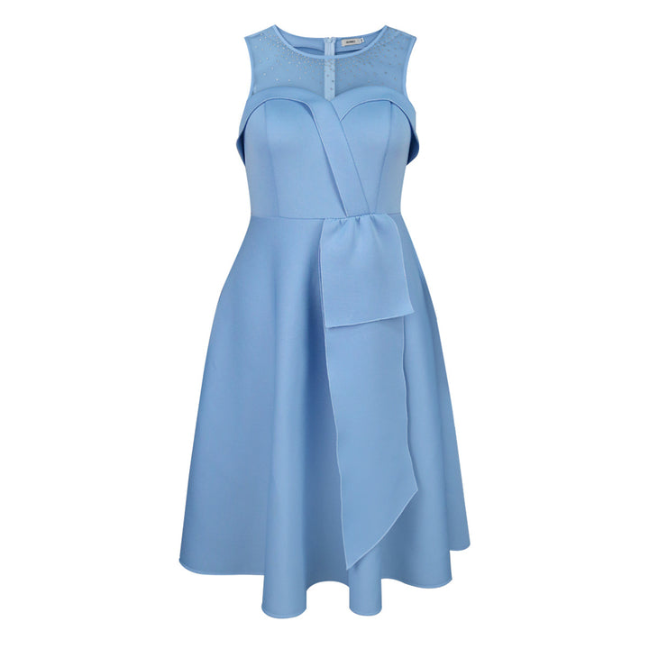 Damen Chiffon Abendkleid mit schimmerndem Oberteil und eleganter Schleifen-Applikation Echo Archiv