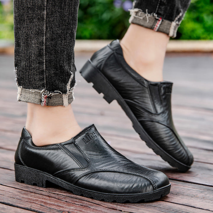 Herren Elegante Slip-On Business-Halbschuhe mit elastischen Einsätzen und rutschfester Profilsohle Echoarhiv