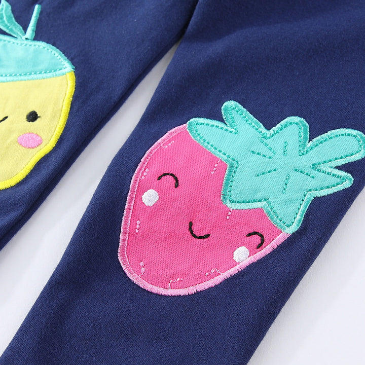 Mädchen Leggings mit fröhlichen Obst-Applikationen Echo Archiv