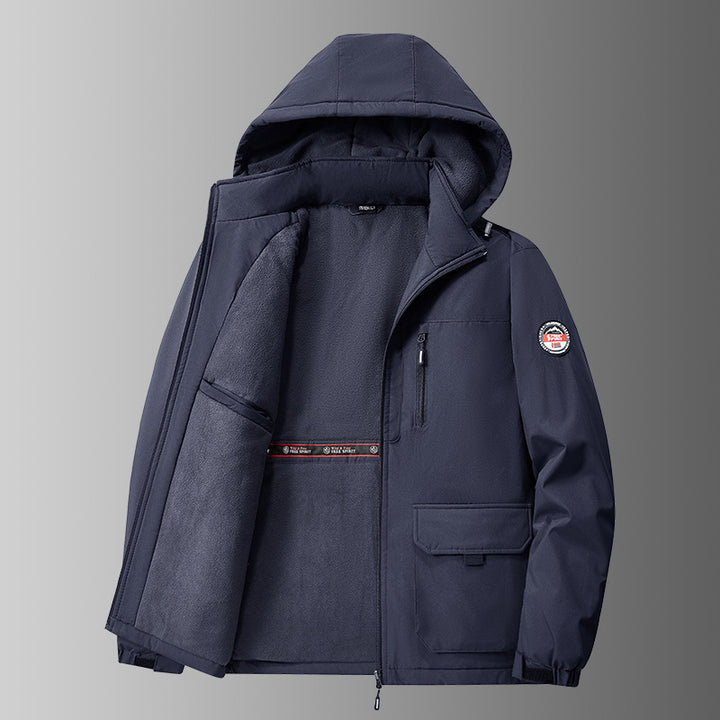 Herren nan gefütterte Softshell-Winterjacke mit Teddyfutter, verstellbarer Kapuze und multifunktionalen Taschen Echo Archiv