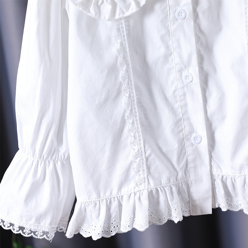 Damen Bluse mit nostalgischem Kragen und Rüschendetails Echo Archiv