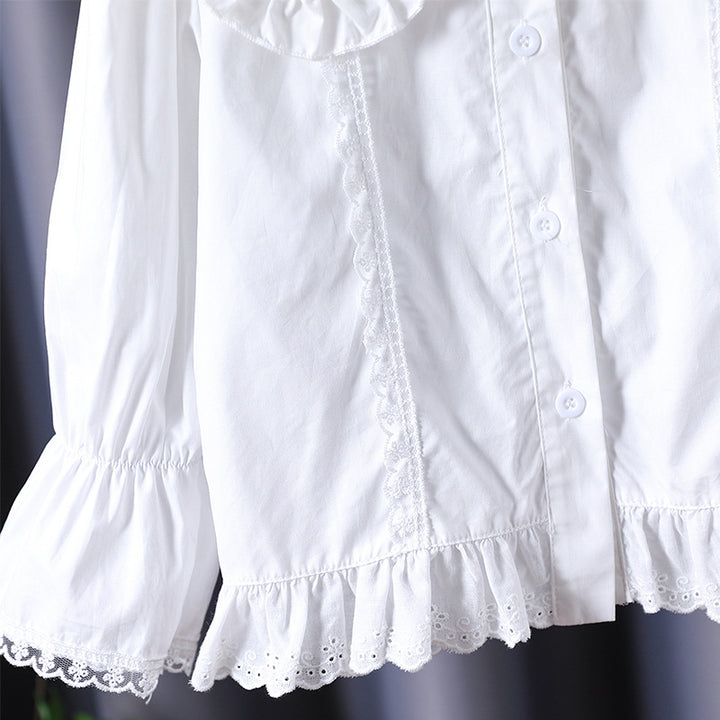 Damen Bluse mit nostalgischem Kragen und Rüschendetails Echo Archiv