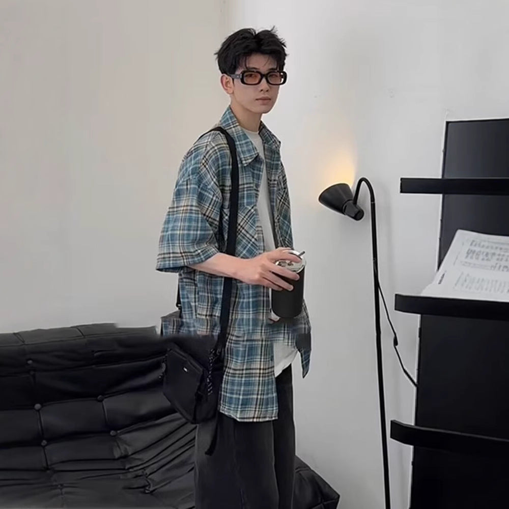 Herren Elegante und lässige Kurzarm-Hemdjacke Echoarchiv