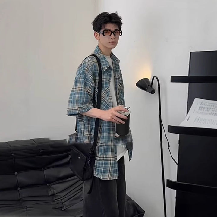 Herren Elegante und lässige Kurzarm-Hemdjacke Echoarchiv
