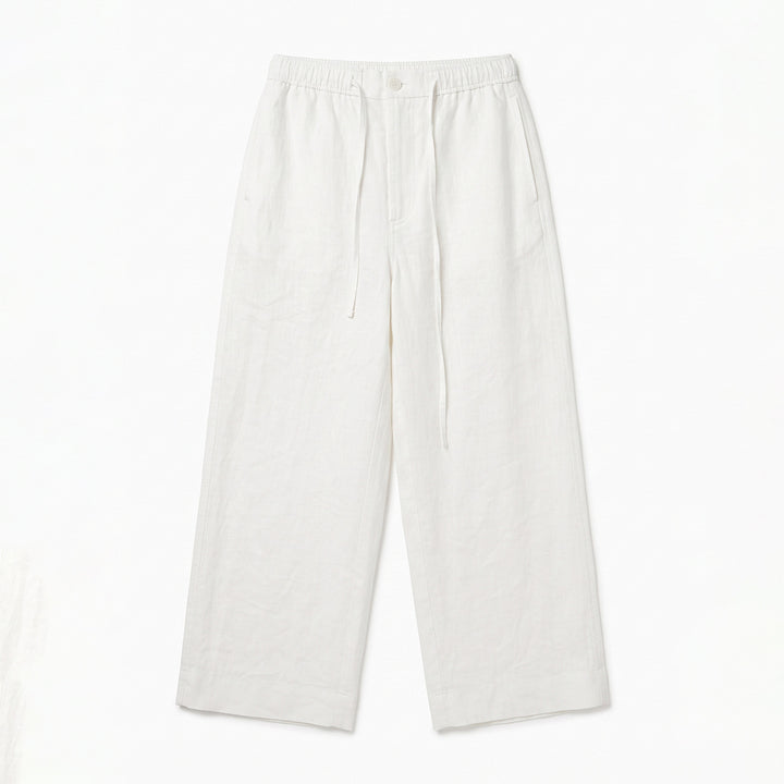 Damen Modische Leinenhose mit elastischem Bund Echo Archiv