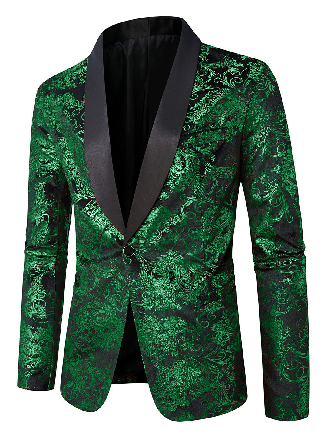 Herren eleganter Pailletten Blazer mit floralem Muster Echoarchiv