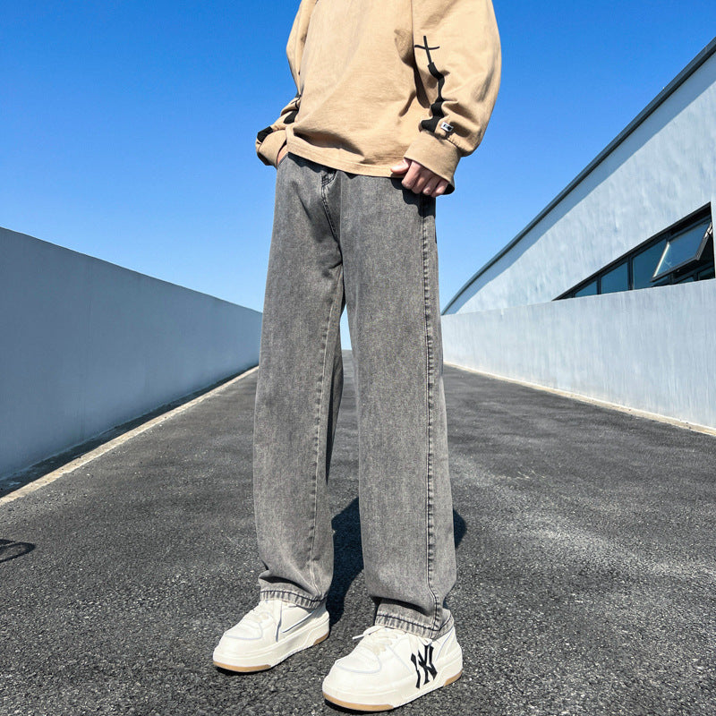 Damen Weite Straight‑Fit Jeans mit hohem Bund, umgeschlagenem Saum und leichter Vintage‑Waschung Echo Archiv