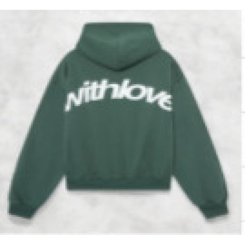 Unisex nan Oversized Kapuzenpullover mit großem Rückenprint und weichem Fleece Innen Echo Archiv
