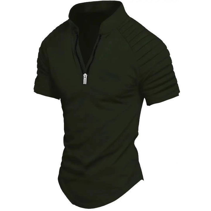 Herren Sportliches Kurzarm-Zip-Shirt Echoarchiv