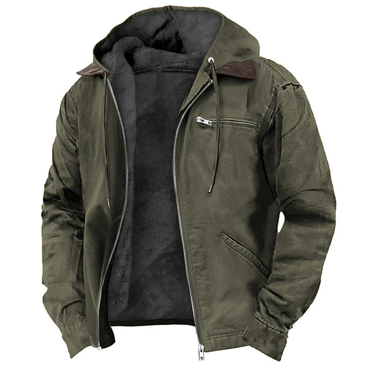 Herren Gefütterte Fieldjacke mit Kapuze und Sherpa-Futter – Taviero