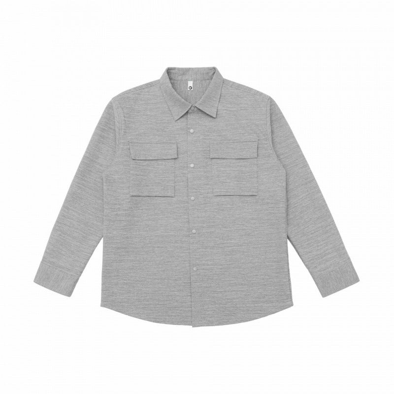 Unisex Overshirt aus strukturierter Strickmischung mit aufgesetzten Klappentaschen Echo Archiv