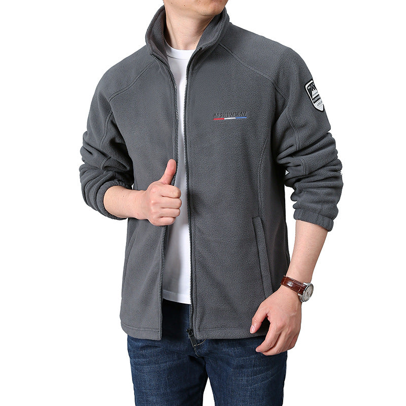 Herren Fleece-Outdoorjacke mit Stehkragen und durchgehendem Reißverschluss Echo Archiv