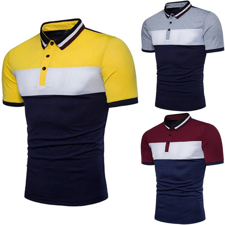 Herren Polohemd mit modernem Blockstreifen-Design und hochwertiger Baumwolle Echoarchiv