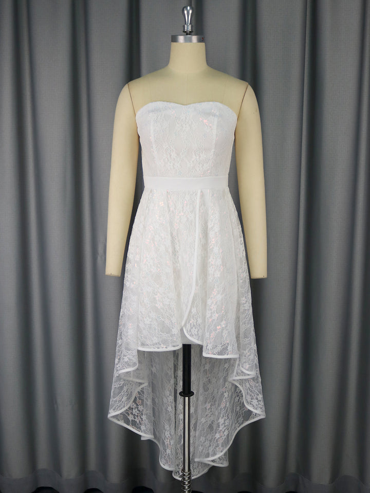 Damen Elegantes Hochzeitskleid mit asymmetrischem Saum Echo Archiv