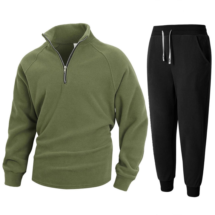 Herren Fleece-Relaxanzug mit halblangem Reißverschluss Echoarchiv