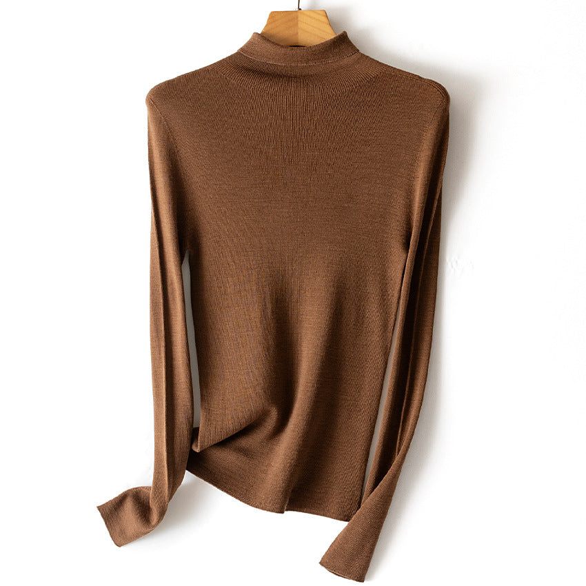 Damen Leichter Feinstrick-Rollkragenpullover mit fließender Passform Echoarchiv
