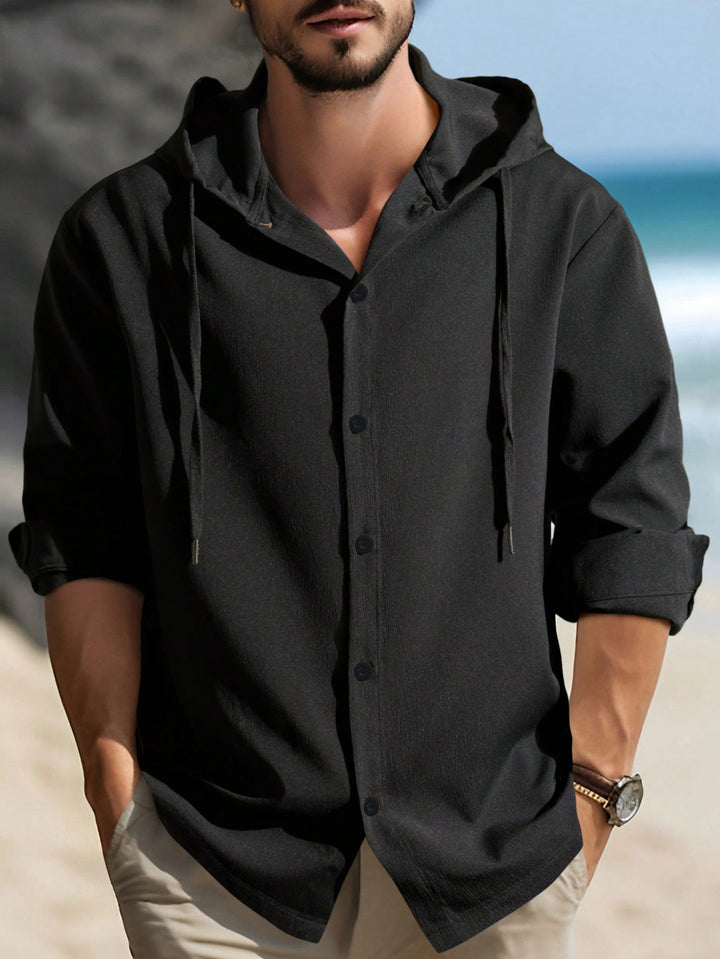 Herren sportliche Hemdjacke mit Kapuze und zeitgemäßem Design Echoarchiv