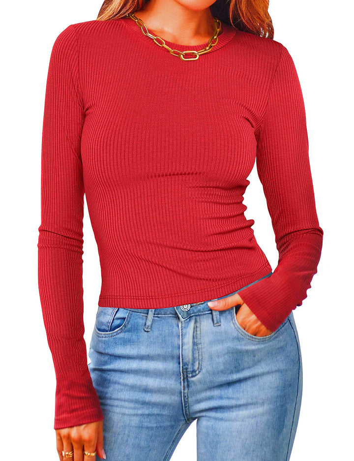 Damen figurbetontes Langarmshirt mit Rippstruktur Echo Archiv