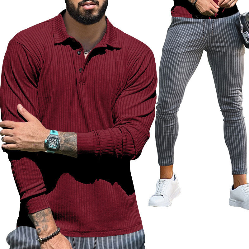 Herren Langarmshirt mit strukturiertem Design und sportlichem Schnitt Echoarchiv