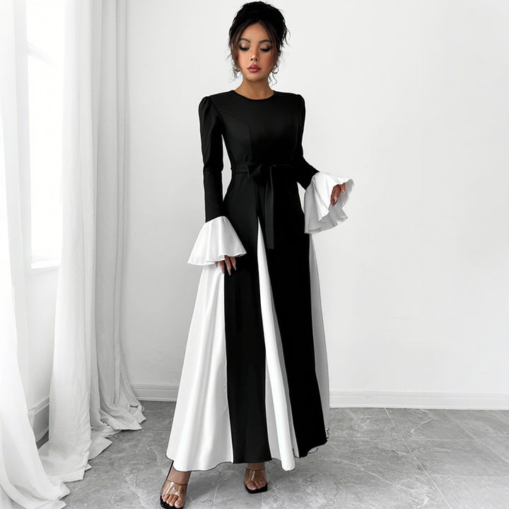 Damen Elegantes Maxikleid mit Rüschendetails und Taillengürtel Echo Archiv