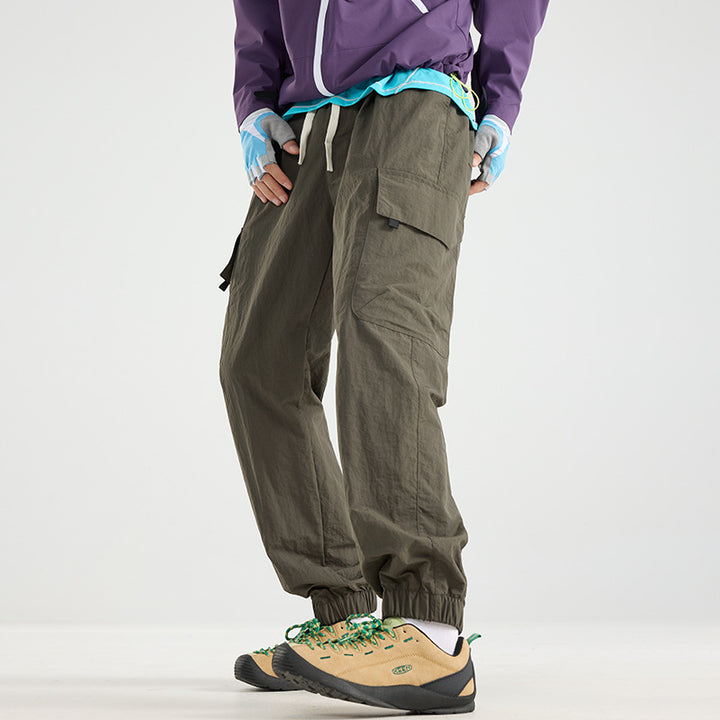 Herren Leichte Utility-Cargo-Hose aus Ripstop mit elastischem Saum und Mehrfachtaschen Echoarchiv