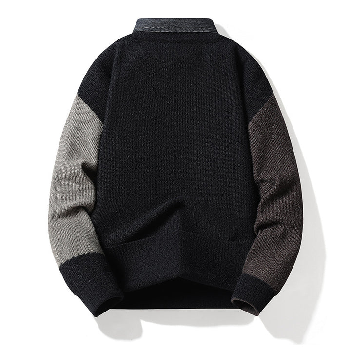 Herren Modischer Strickpullover mit Hemdkragen Echo Archiv