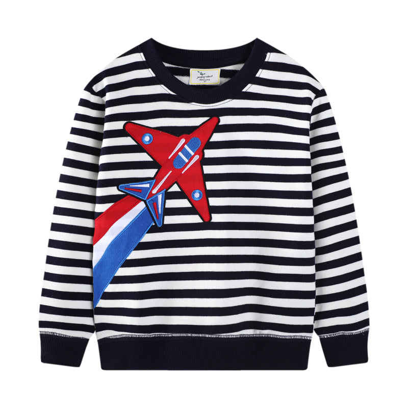 Jungen Sweatshirt mit kreativem Flugzeug-Design Echo Archiv