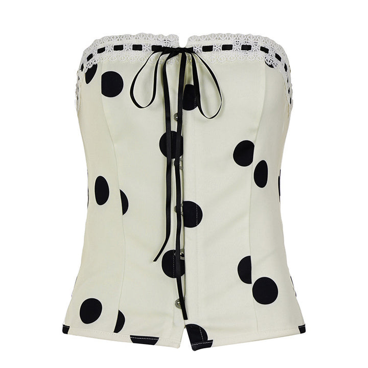 Damen Bandeau-Blusenshirt mit Rüschendetails und Knopfleiste Echo Archiv
