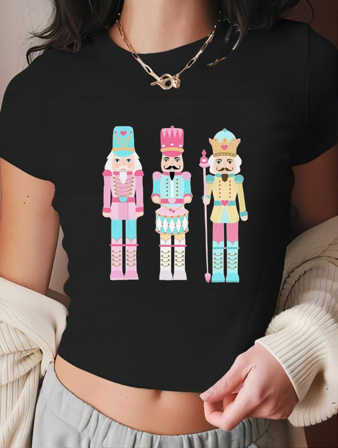 Damen T-Shirt mit künstlerischem Statement-Print und figurbetontem Schnitt Echo Archiv