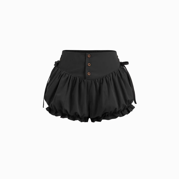 Damen modische Rüschen-Shorts mit hohen Bund und verstellbaren Kordeln Echo Archiv