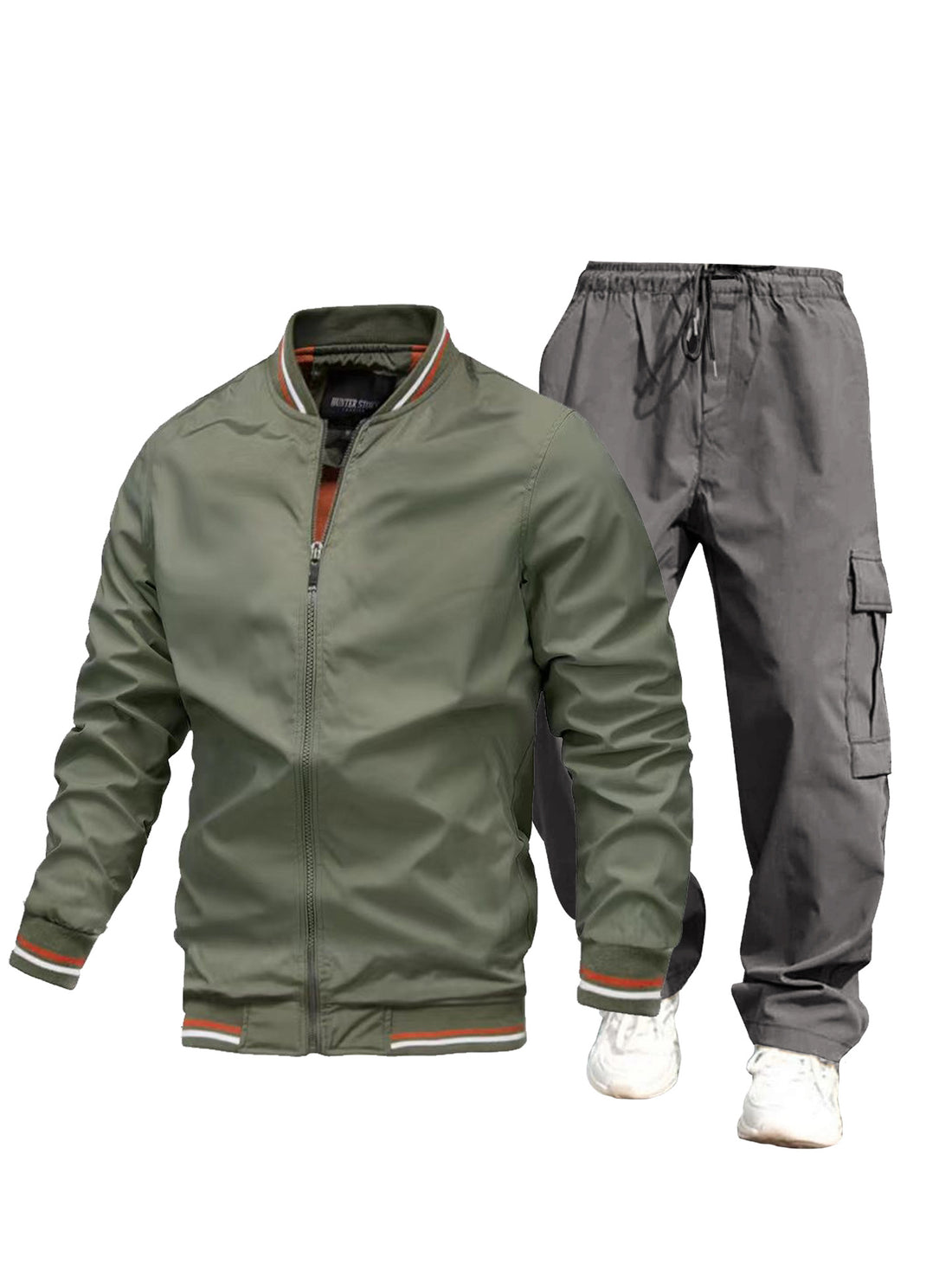 Herren Sportliche Jacke und Cargo-Hose Set – Brevano