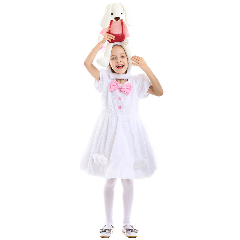 Mädchen Plüsch Häschenkostüm mit Kapuze und verspielten Details Echo Archiv
