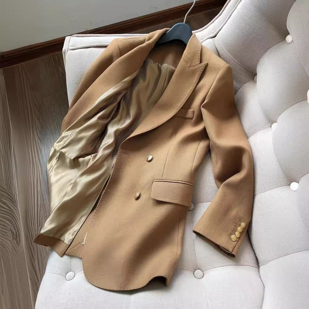 Damen Eleganter Doppeltbreasted Blazer Echoarchiv