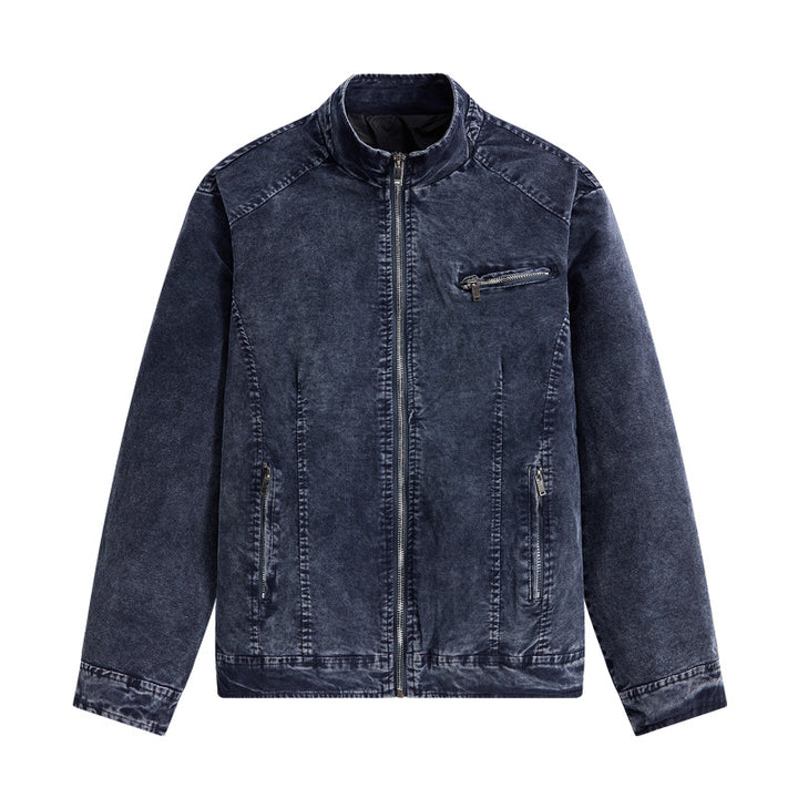 Herren Modische Jeansjacke mit praktischen Reißverschlusstaschen Echoarchiv