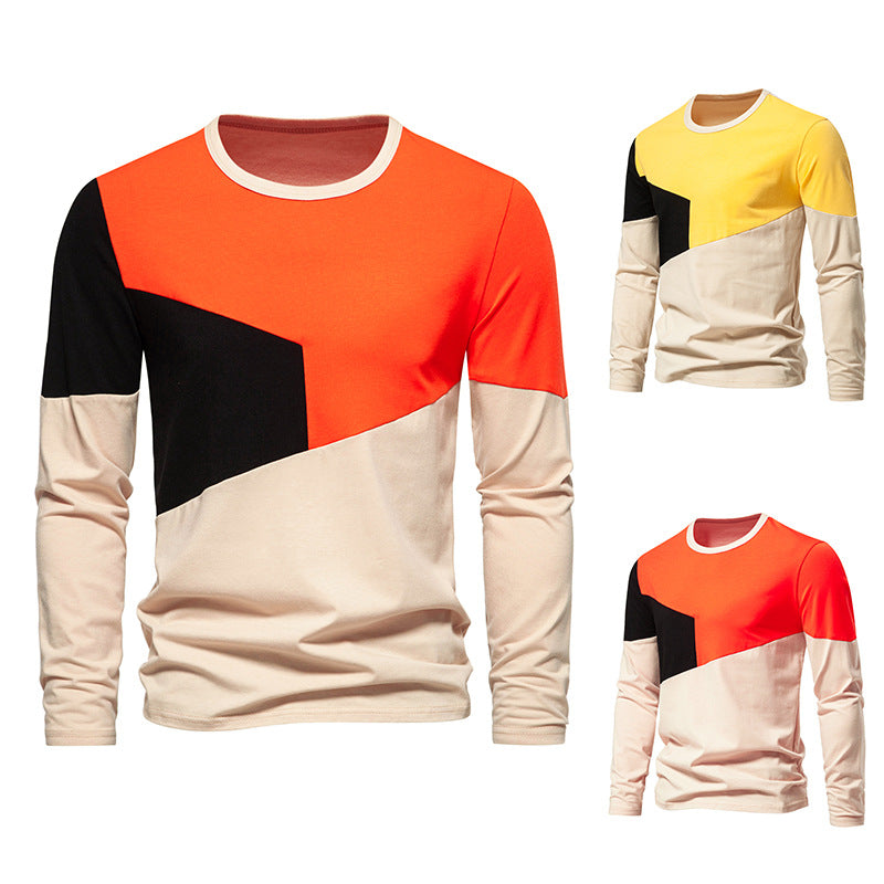 Herren Langarmshirt mit modischem Farbblockdesign und hochwertiger Baumwolle Echoarchiv