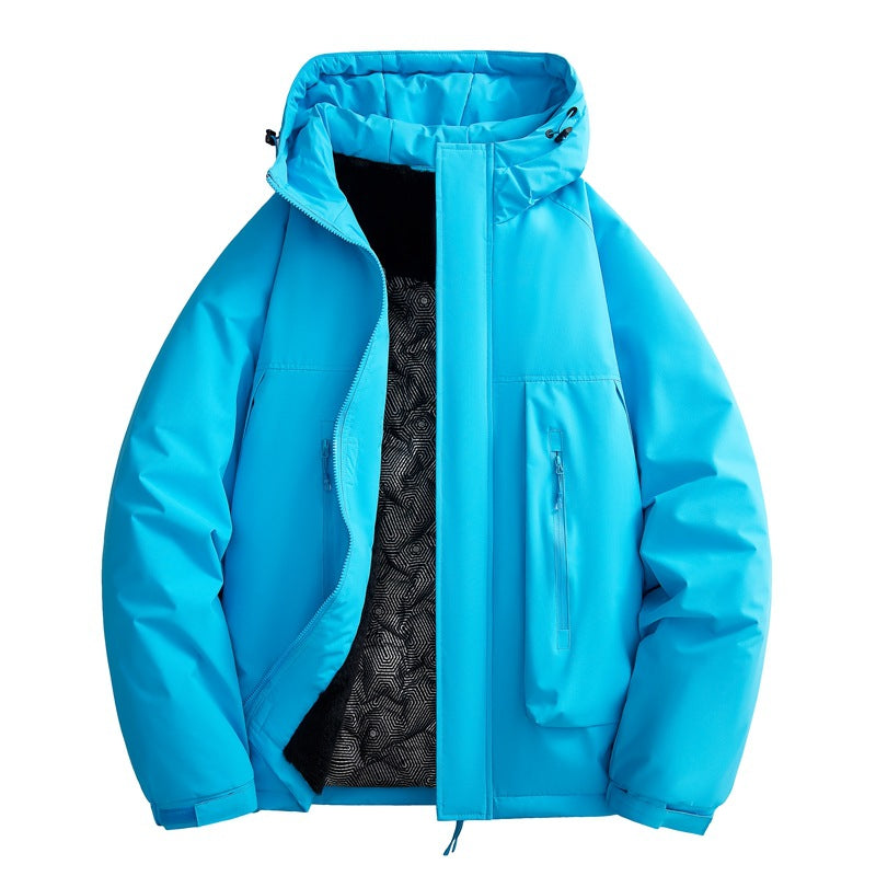 Herren wasserabweisende gepolsterte Winterjacke mit Kapuze und weichem Fleece-Futter – Marzano