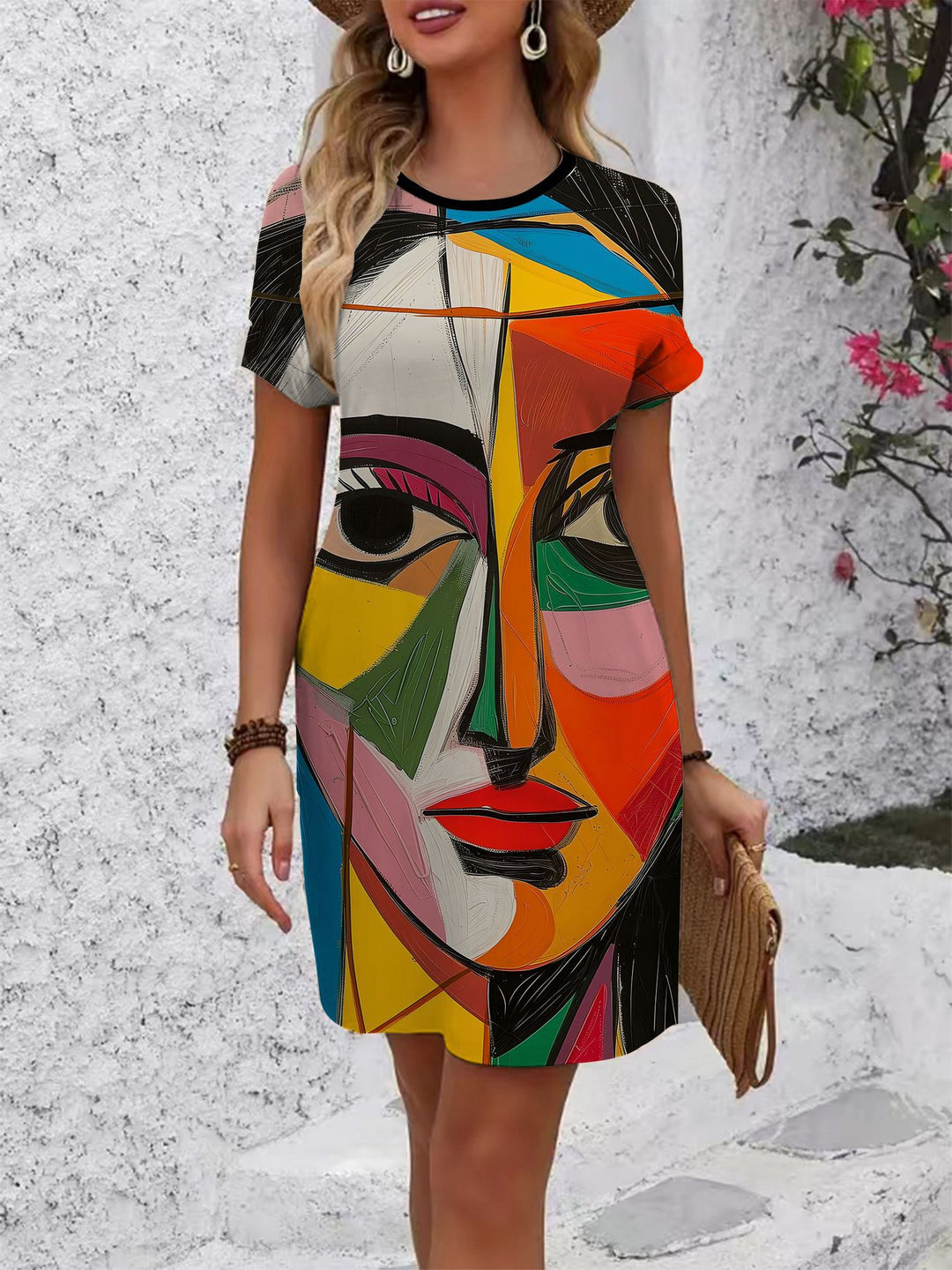 Damen T-Shirt Kleid mit floralem Design und bequemem Schnitt Echo Archiv