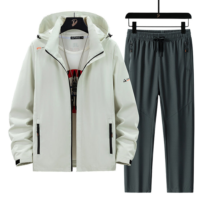Herren Tragbare Outdoor-Jacke mit sportlichen Jogginghosen Echo Archiv