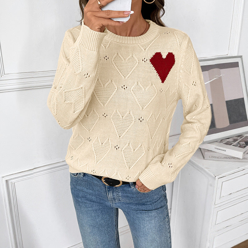 Damen Verspielter Strickpullover mit Herzdesign Echo Archiv