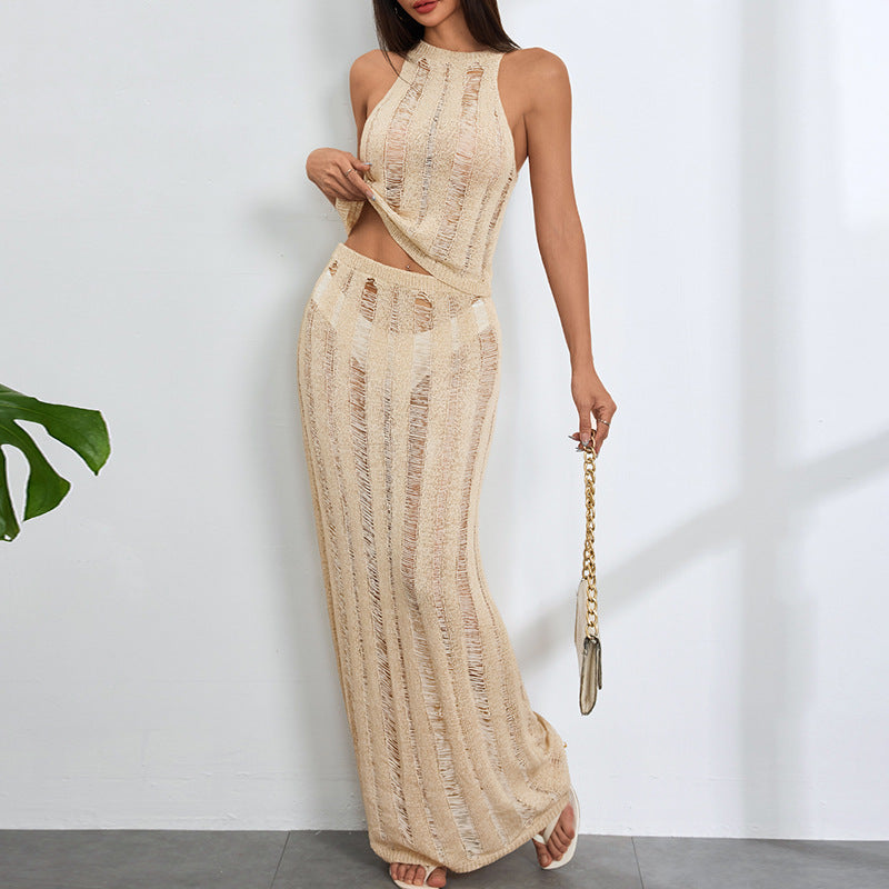 Damen Häkel-Maxi-Kleid mit tiefen Cut-Outs und elegantem Design Echo Archiv