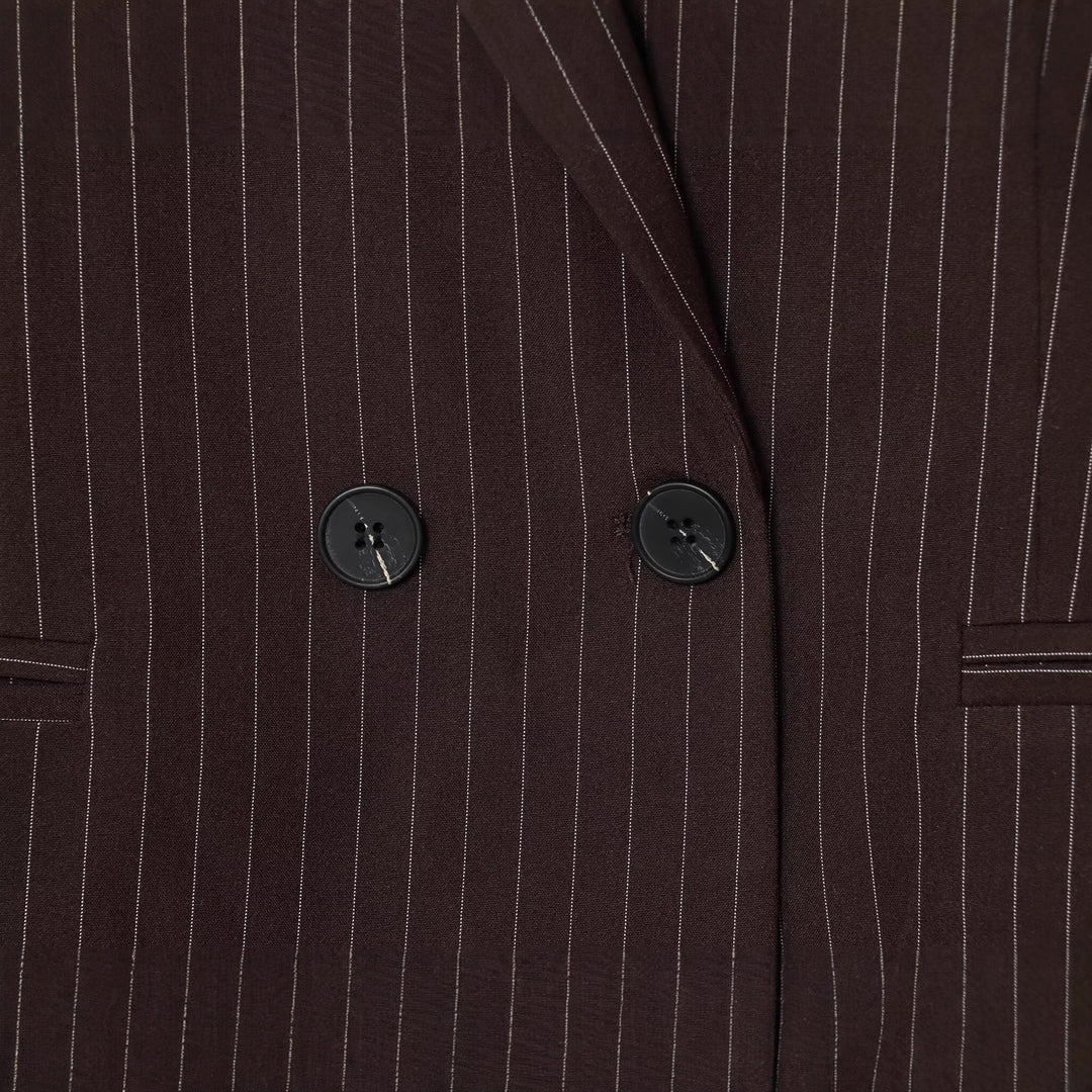 Damen Doppelreihiger Nadelstreifen-Blazer in Oversize-Passform Echoarchiv