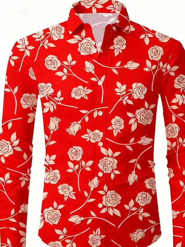 Herren Bluse mit floralem Design Echoarchiv