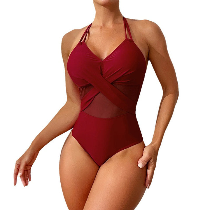 Damen Einteiler-Badeanzug mit elegantem Wickeldesign Echo Archiv