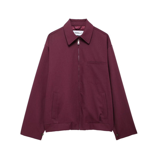 Damen Oversized Blouson mit Reißverschluss, Hemdkragen und Eingrifftaschen Echo Archiv
