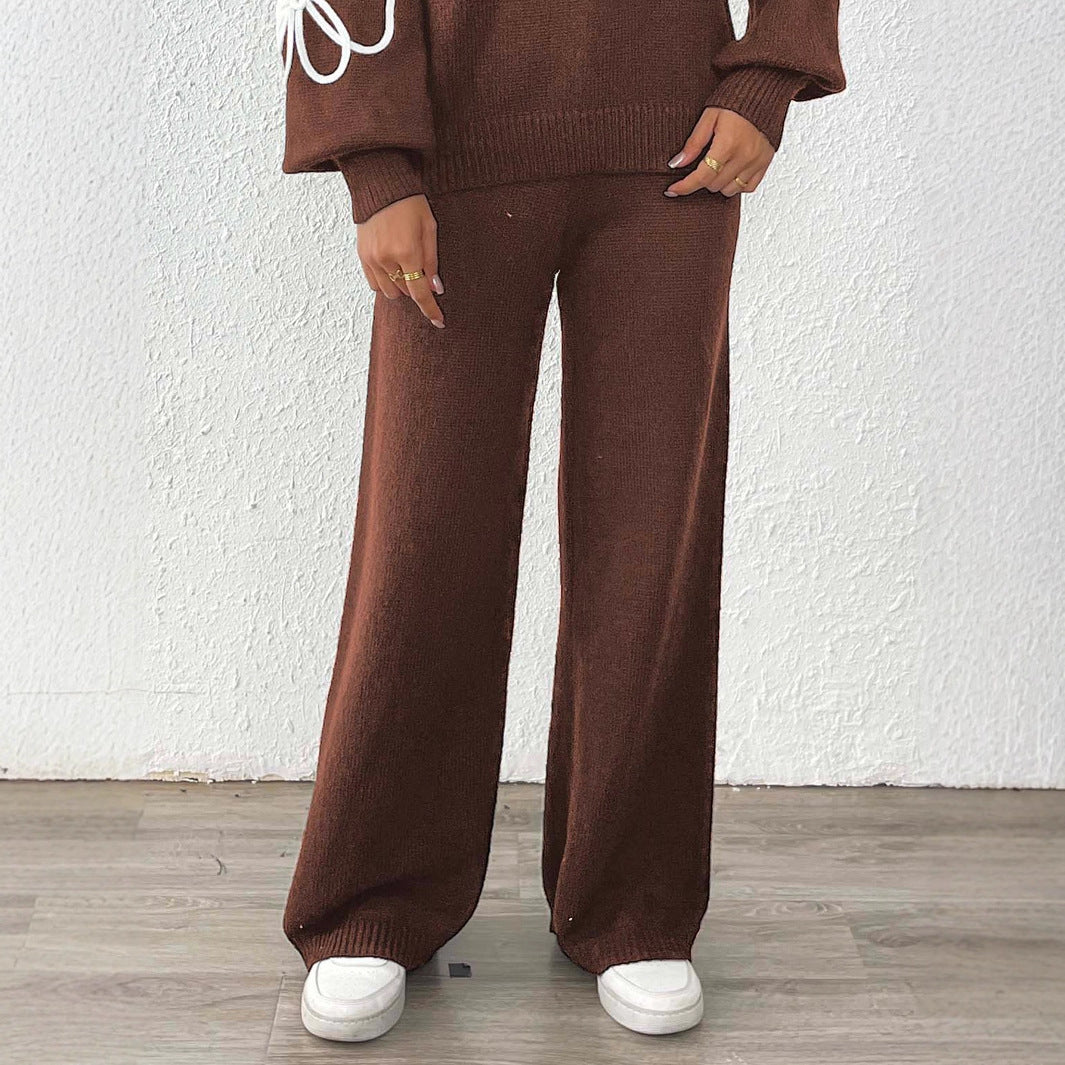 Damen lässige Strickhose mit weitem Schnitt Echo Archiv