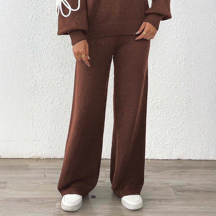 Damen lässige Strickhose mit weitem Schnitt Echo Archiv