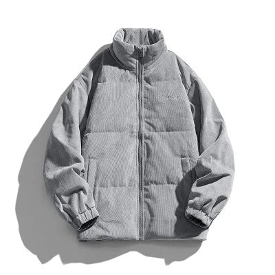 Herren Wattierte Steppjacke mit Stehkragen und Cordoptik Echoarchiv