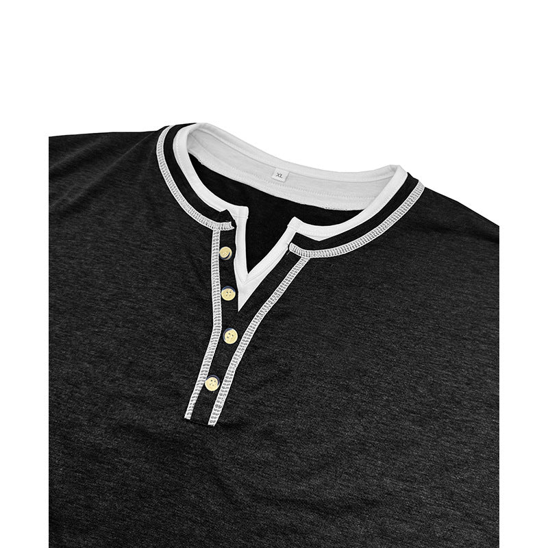Herren Kurzarm-Henley-Shirt mit edler Knopfleiste und bequemen Schnitt Echoarchiv
