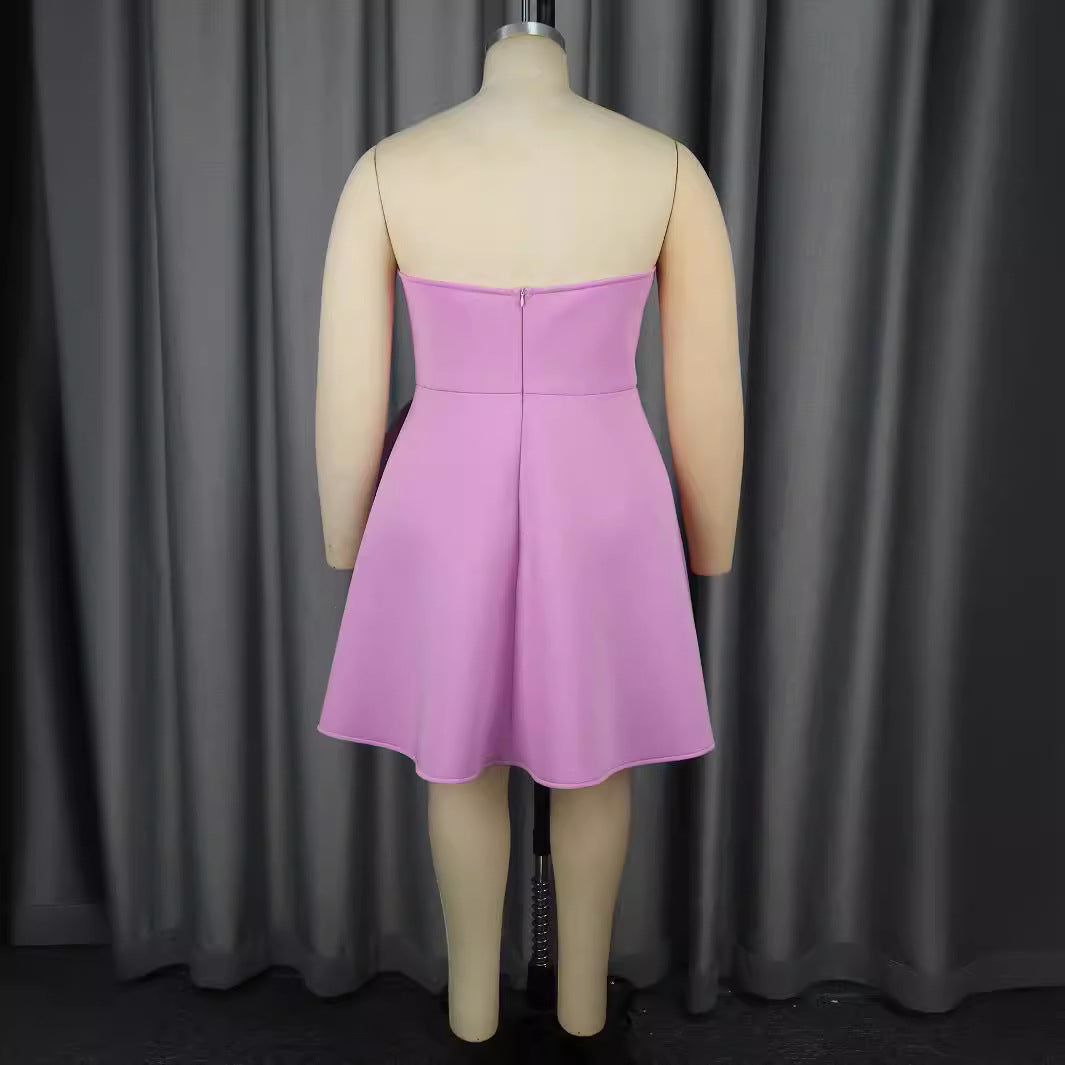 Damen Strapless Cocktailkleid mit hochwertigem Rüschendetail und funkelnden Perlen Echo Archiv