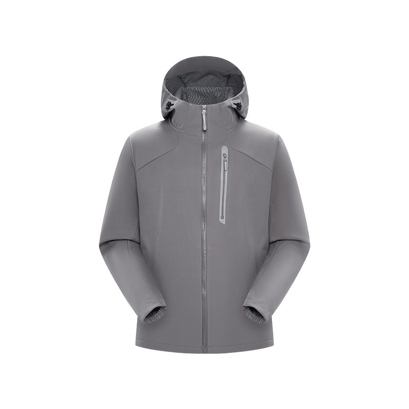 Herren Wasserdichte Softshell-Outdoorjacke mit verstellbarer Kapuze, verschweißten Reißverschlüssen und reflektierender Brusttasche Echo Archiv